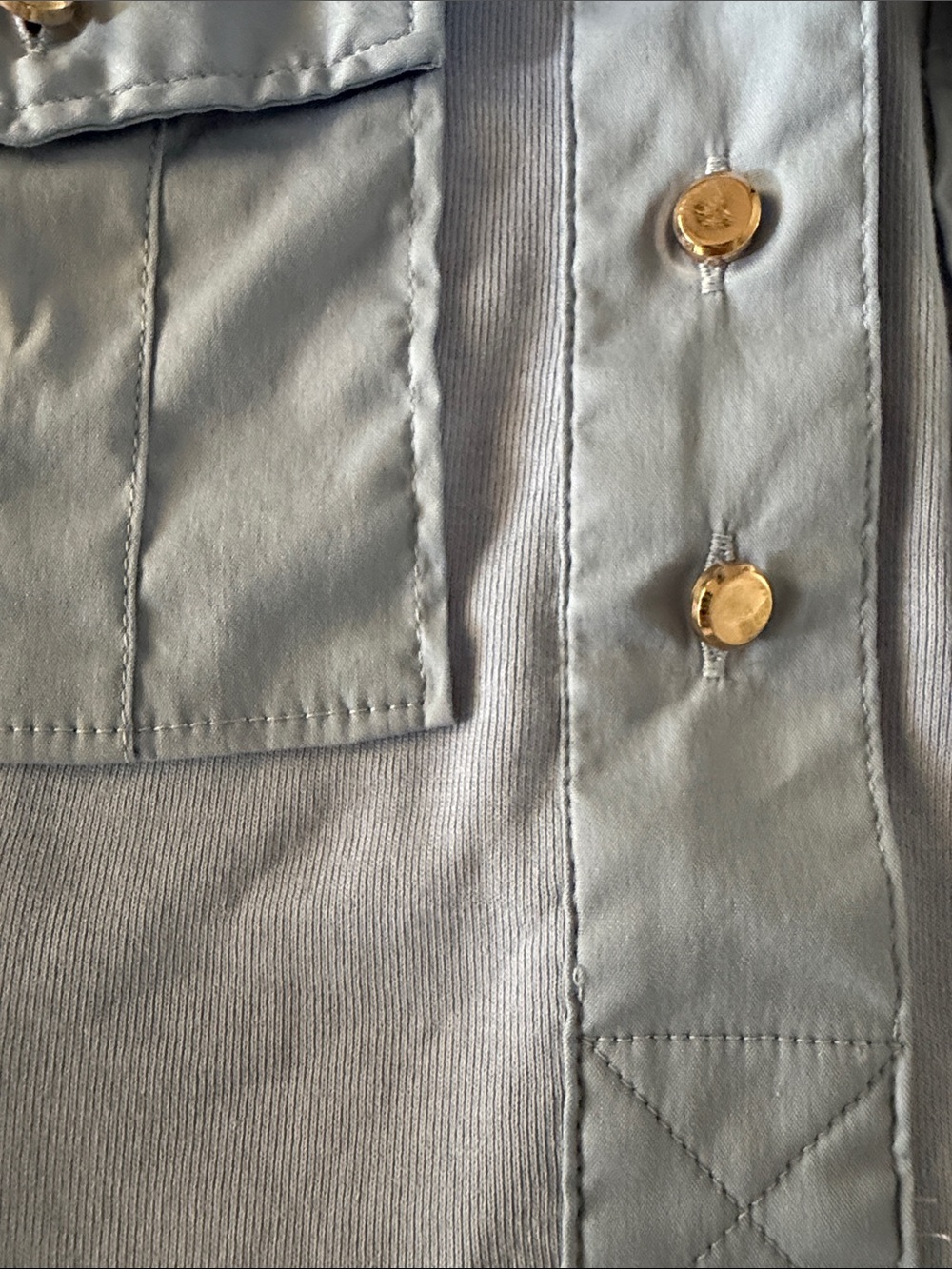WHBM Poplin Detail Knit Polo Henley - Picture 6 of 8